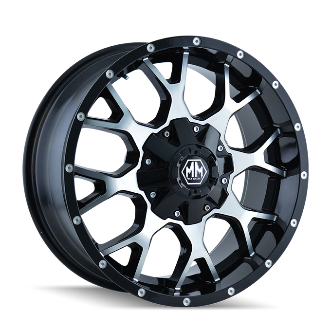Warrior 8015 Black/Machined Face Wheel <br> 18x9 / 6x135 BP / -12mm Offset / 106mm Hub