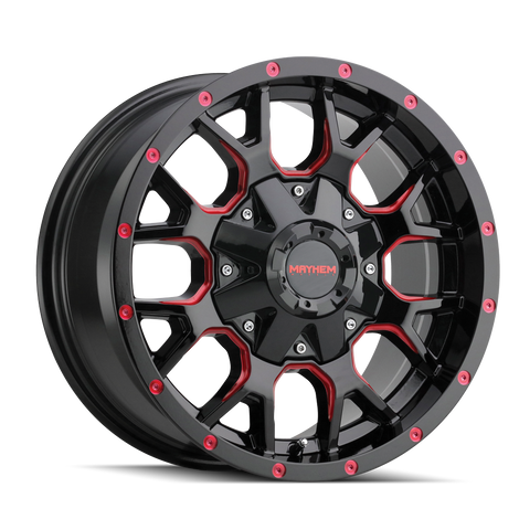 Warrior 8015 Black w/ Prism Red Wheel <br> 18x9 / 6x135 BP / 18mm Offset / 106mm Hub