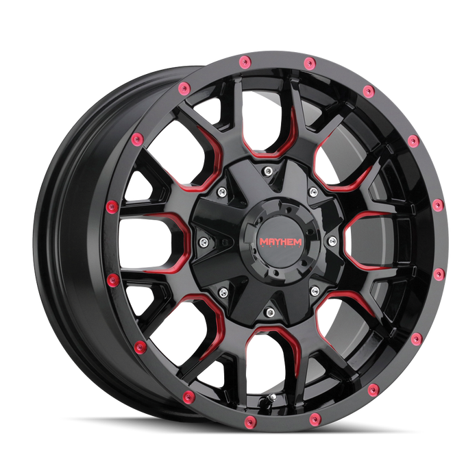 Warrior 8015 Black w/ Prism Red Wheel <br> 18x9 / 6x135 BP / 18mm Offset / 106mm Hub
