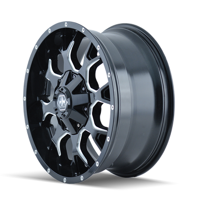 Warrior 8015 Gloss Black Milled Wheel <br> 00-05 Ford Excursion, F-250 F-350 Super Duty
