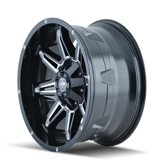 Rampage 8090 Black w/ Milled Spokes Wheel <br> 20x9 / 6x135 BP / 18mm Offset / 106mm Hub