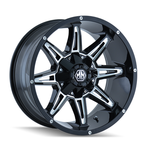 Rampage 8090 Black w/ Milled Spokes Wheel <br> 11-26 Chevy Silverado GMC Sierra 2500 3500 HD