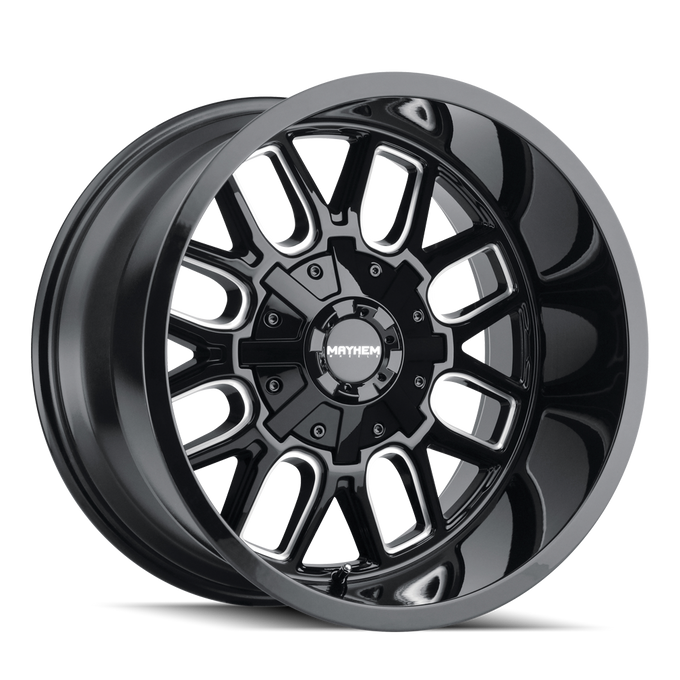 Cogent 8107 Black w/ Milled Spokes Wheel <br> 20x9 / 5x139.7 BP / 0mm Offset / 110mm Hub
