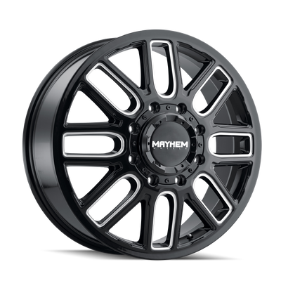 Cogent 8107D Dually Black w/ Milled Spokes Wheel <br> 20x8.25/8x210 BP/-192mm Offset/154.2mm Hub