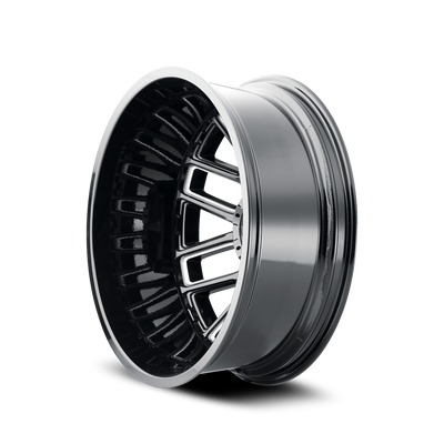 Cogent 8107D Dually Black w/ Milled Spokes Wheel <br> 20x8.25/8x210 BP/-192mm Offset/154.2mm Hub