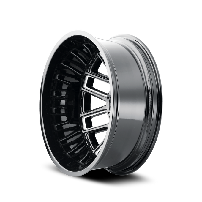 Cogent 8107D Dually Black w/ Milled Spokes Wheel <br> 20x8.25/8x210 BP/-192mm Offset/154.2mm Hub