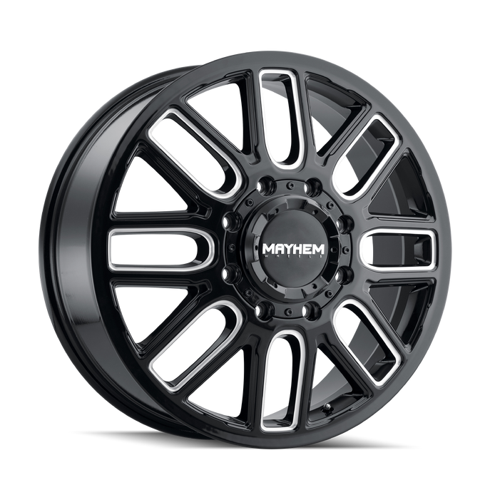 Cogent 8107D Dually Black w/ Milled Spokes Wheel <br> 07-10 Chevy Silverado 3500 HD, 11-18 Ram 3500