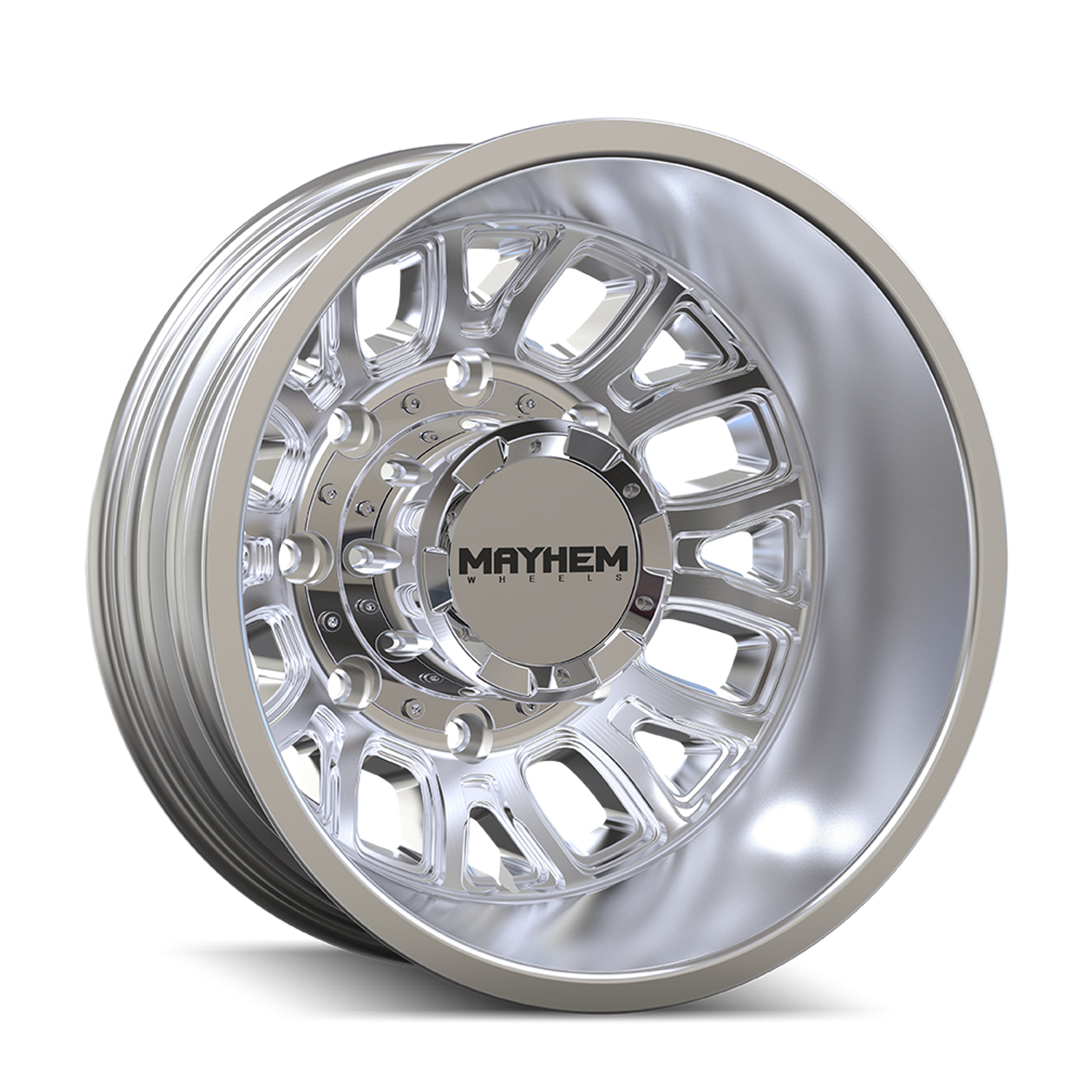 Cogent 8107D Dually Bore Polished Wheel <br> 17x6.5 8x210 BP -142mm Offset 154.2mm Bore