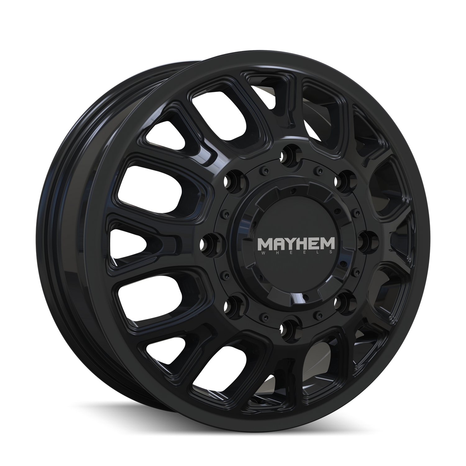 Cogent 8107D Dually Gloss Black Wheel <br> 17x6.5 / 8x165.1 BP / 125mm Offset / 121.3mm Hub