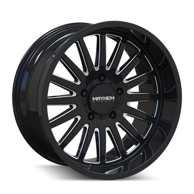 Utopia 8114 Black w/ Milled Spokes Wheel <br> 99-26 Ford F-250 F-350 Super Duty