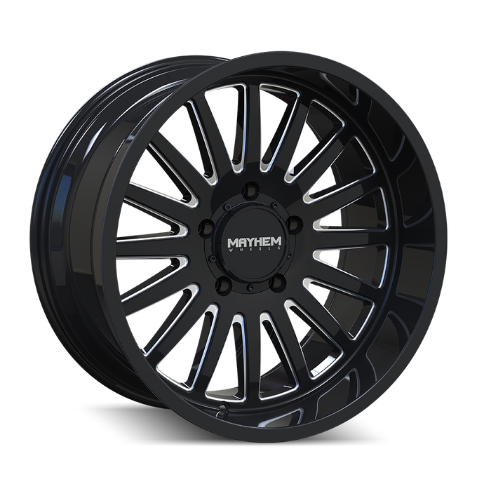 Utopia 8114 Black w/ Milled Spokes Wheel <br> 99-26 Ford F-250 F-350 Super Duty