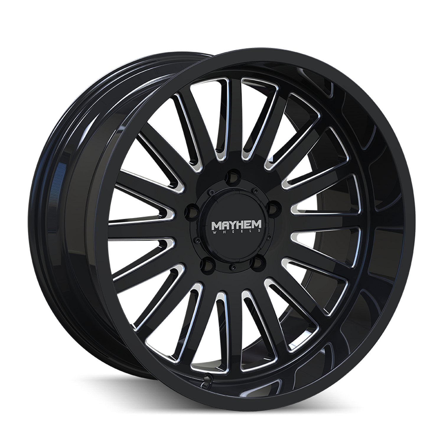 Utopia 8114 Black w/ Milled Spokes Wheel <br> 20x9 / 8x165.1 BP / 0mm Offset / 125.2mm Hub