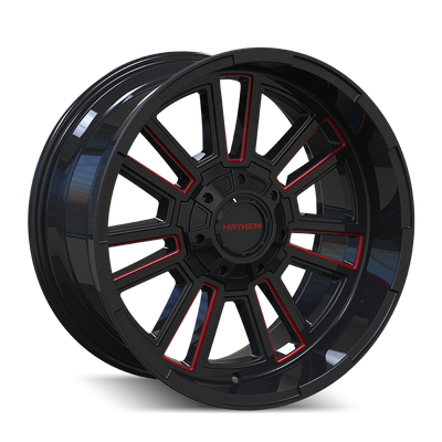 Apollo 8115 Black w/ Prism Red Wheel <br> 20x10 / 8x165.1 BP / -19mm Offset / 125.2mm Hub