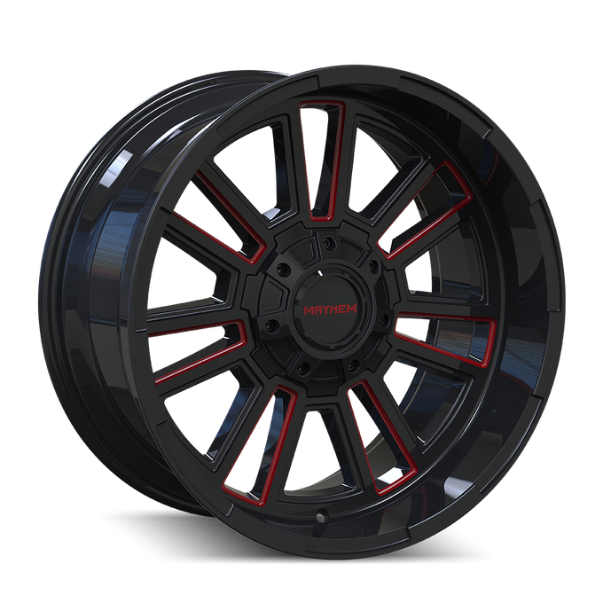 Apollo 8115 Black w/ Prism Red Wheel <br> 20x10 / 8x165.1 BP / -19mm Offset / 125.2mm Hub