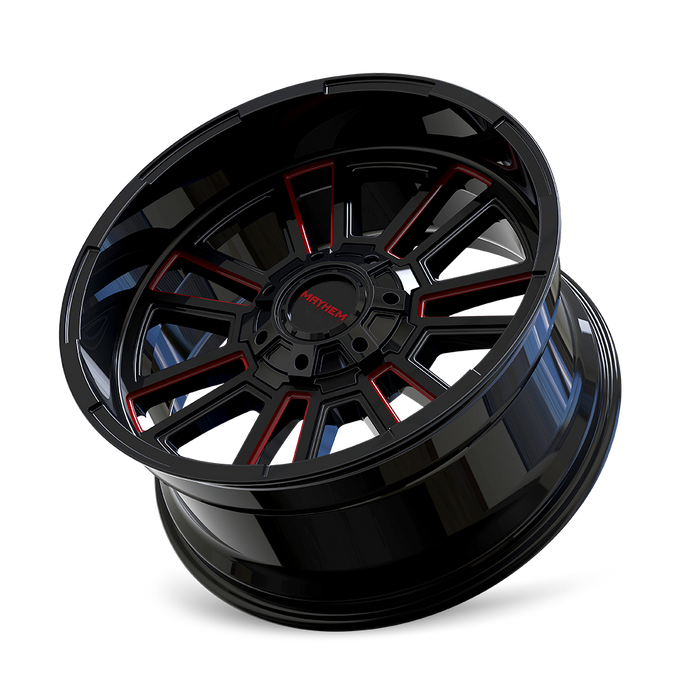 Apollo 8115 Black w/ Prism Red Wheel <br> 20x10 / 8x165.1 BP / -19mm Offset / 125.2mm Hub