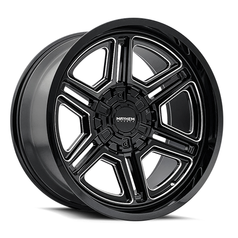 Hermosa 8117 Black/Milled Wheel <br> 20x10 / 8x165.1 BP / -25mm Offset / 130.8mm Hub