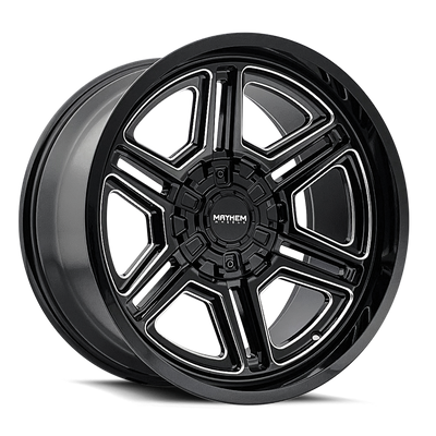 Hermosa 8117 Black/Milled Wheel <br> 20x10 / 8x165.1 BP / -25mm Offset / 130.8mm Hub