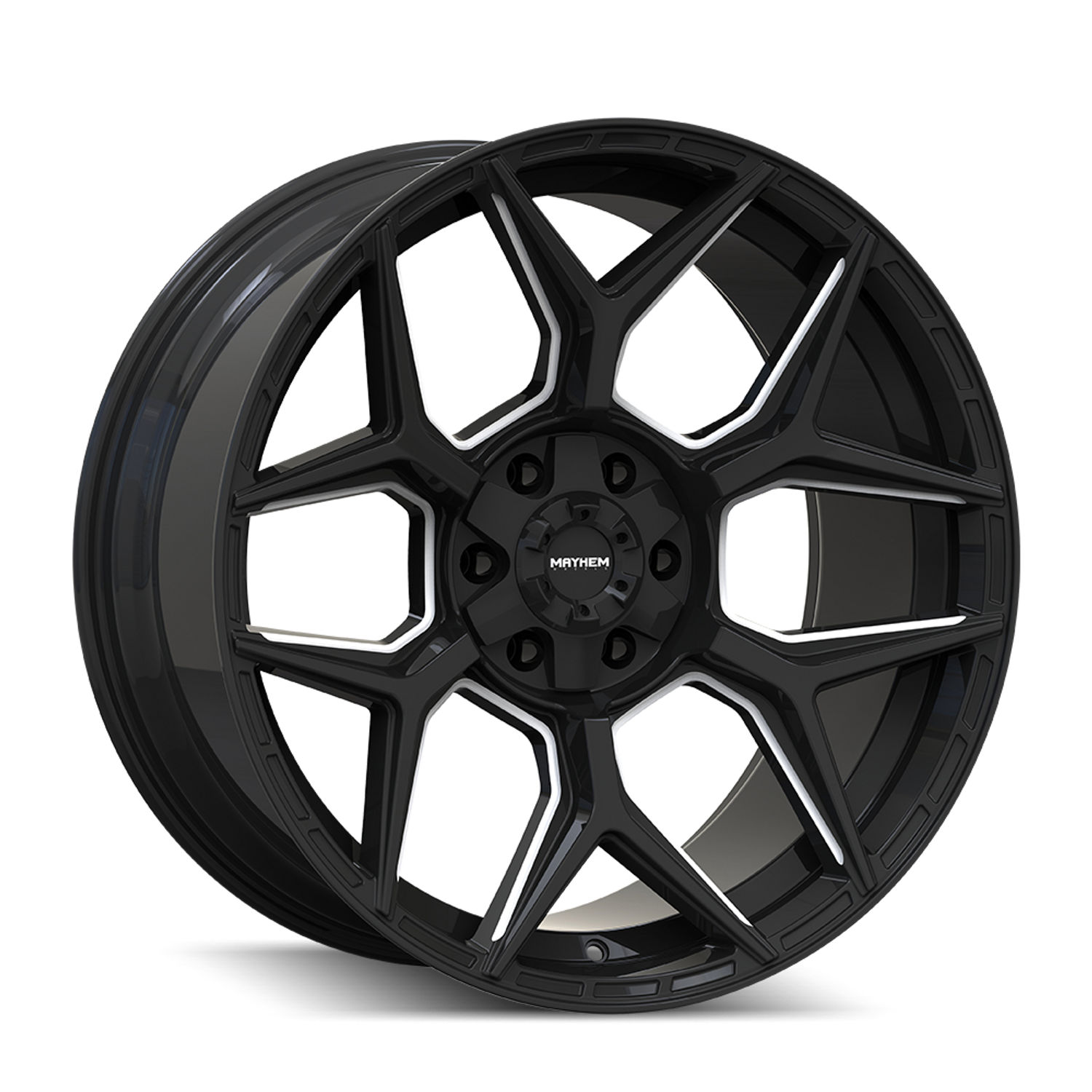 Vanquish 8119 Gloss Black Milled Wheel <br> 22x10 / 6x135/6x139.7 / -19mm Offset / 106.1mm Hub