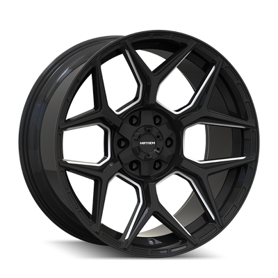 Vanquish 8119 Gloss Black Milled Wheel <br> 22x10 / 6x135/6x139.7 / -19mm Offset / 106.1mm Hub