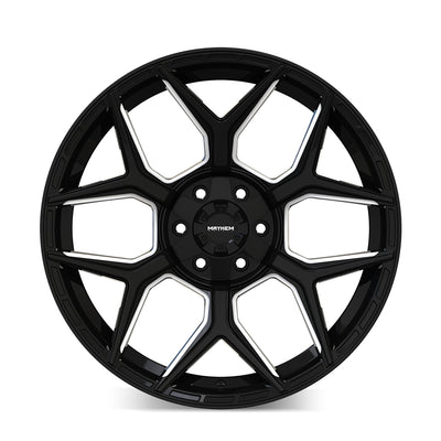 Vanquish 8119 Gloss Black Milled Wheel <br> 20X9.5 / 5x127/5x139.7 / 0mm Offset / 78.1mm Hub
