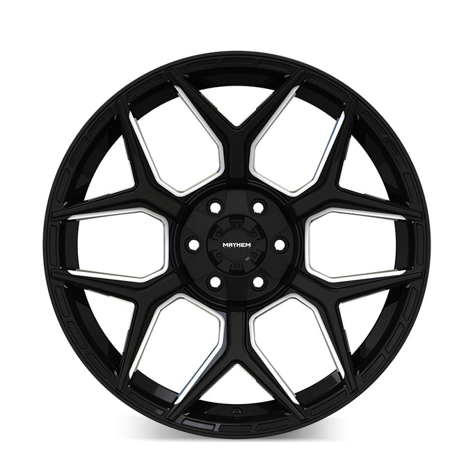 Vanquish 8119 Gloss Black Milled Wheel <br> 20X9.5 / 5x127/5x139.7 / 0mm Offset / 78.1mm Hub