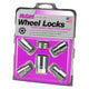 4-Pack Regular Shank Exposed Wheel Lock Nuts <br> 1/2-20 Thread, 3/4 & 13/16in Dual Hex x 1.38in L