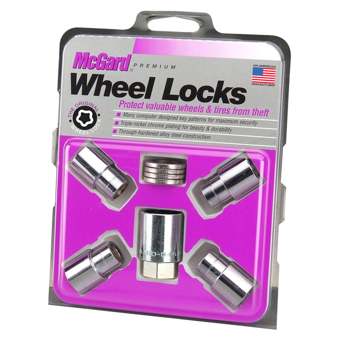 4-Pack Regular Shank Exposed Wheel Lock Nuts <br> 1/2-20 Thread, 3/4 & 13/16in Dual Hex x 1.38in L