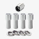 4-pack X-Long Shank Seat Exposed Wheel Lock Nuts <br> 7/16-20 Thread, 3/4 & 13/16in Dual Hex x 2.165in L