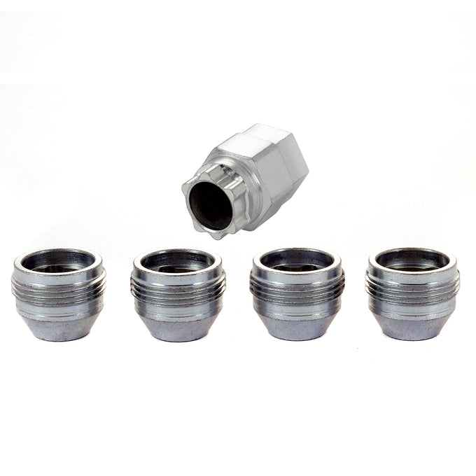 Cone Seat Under Hub Cap Style Wheel Locks <br> 1/2-20 Thread, 3/4 & 13/16 Dual Hex x 0.775in L