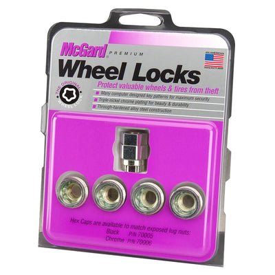 Cone Seat Under Hub Cap Style Wheel Locks <br> 7/16-20 Thread, 3/4 & 13/16 Dual Hex x 0.775in L