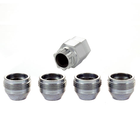 Cone Seat Under Hub Cap Style Wheel Locks <br> M12 x 1.5 Thread, 19 & 21mm Dual Hex x 0.775in L