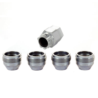 Cone Seat Under Hub Cap Style Wheel Locks <br> M12 x 1.5 Thread, 19 & 21mm Dual Hex x 0.775in L