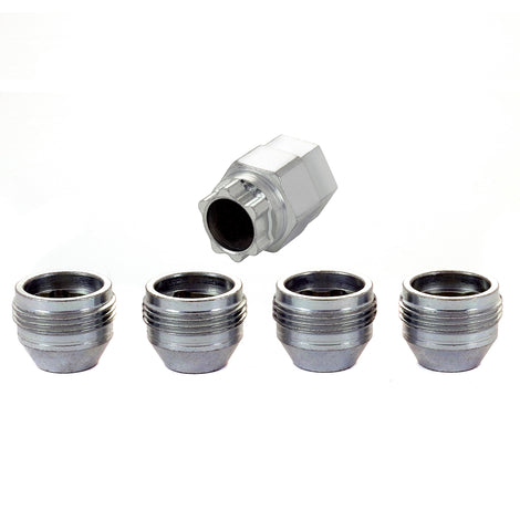 Cone Seat Under Hub Cap Style Wheel Locks <br> M12 x 1.25 Thread, 19 & 21mm Dual Hex x 0.775in L