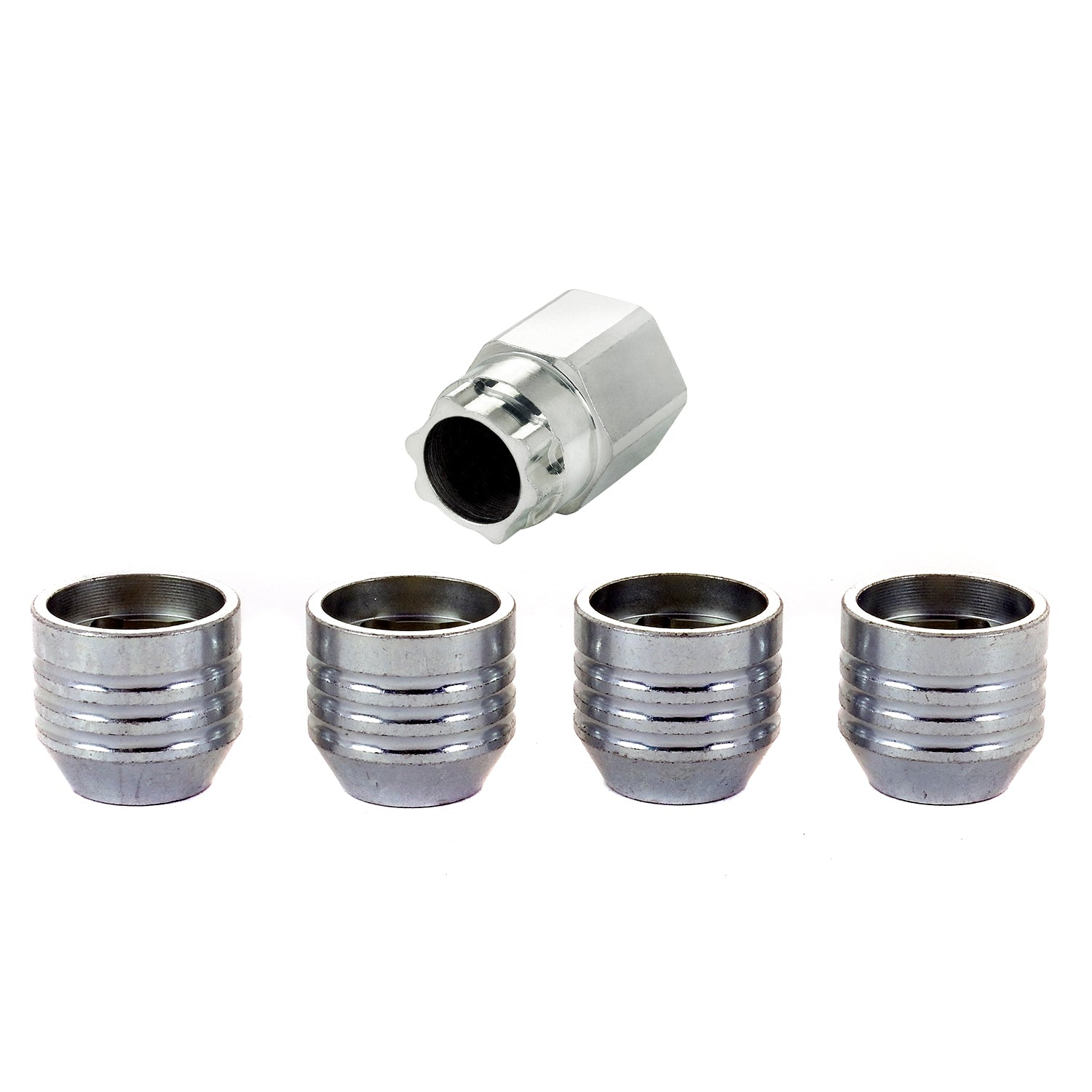 4-Pack Cone Seat Under Hub Cap Wheel Lock Nuts <br> 9/16-18 Thread, 15/16in Hex x 1.015in L