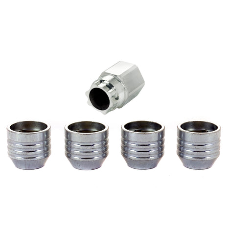 4-Pack Cone Seat Under Hub Cap Wheel Lock Nuts <br> 9/16-18 Thread, 15/16in Hex x 1.015in L