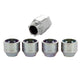 4-pack Cone Seat Under Hub Cap Wheel Locks <br> M12 x 1.75 Thread, 19 & 21mm Dual Hex x 0.802in L