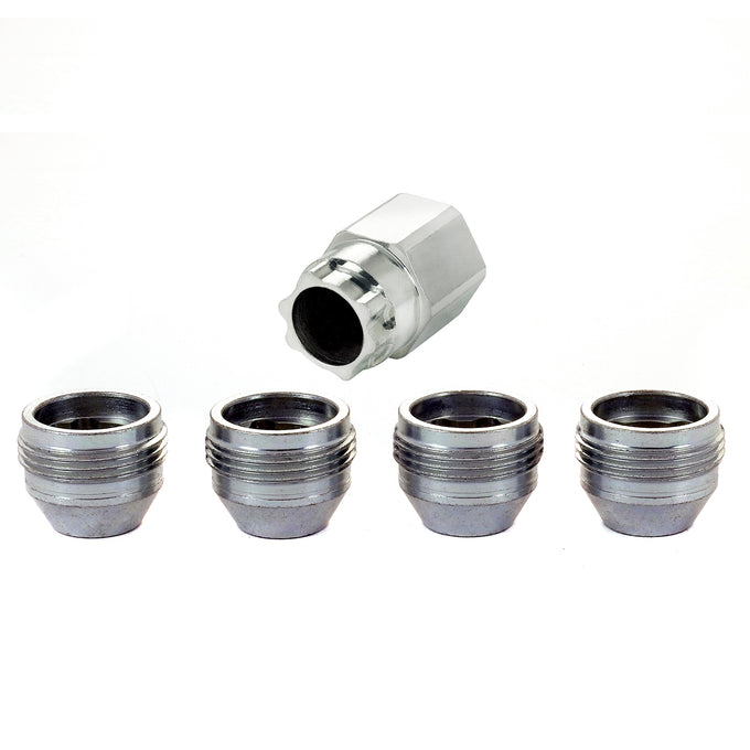 4-Pack Cone Seat Under Hub Cap Wheel Lock Nuts <br> M14 x 1.5 Thread, 22mm Hex x 0.893in L
