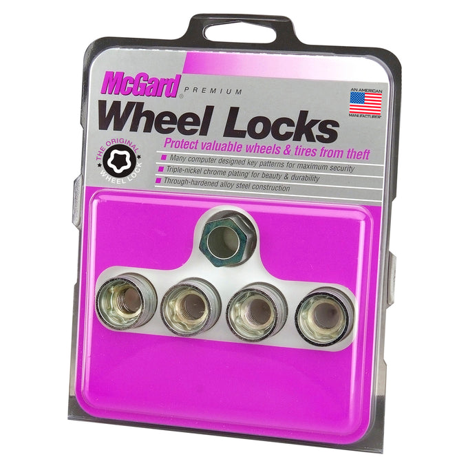 4-Pack Cone Seat Under Hub Cap Wheel Lock Nuts <br> M14 x 1.5 Thread, 22mm Hex x 0.893in L