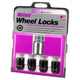 4-Pack Cone Seat Exposed Wheel Locks <br> 1/2-20 Thread, 3/4 & 13/16 Dual Hex x 1.28in L