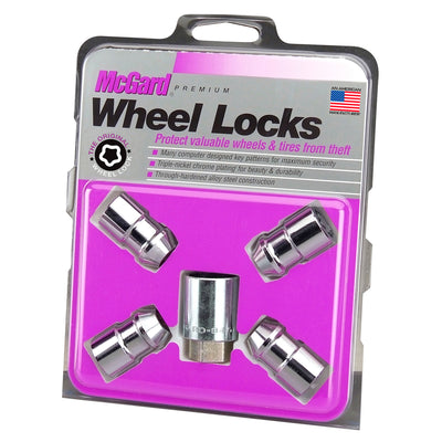 4-Pack Cone Seat Exposed Wheel Lock Nuts <br> 1/2-20 RH-LH x 3/4 & 13/16in Dual Hex x 1.46in L