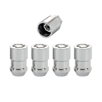 4-Pack Cone Seat Exposed Wheel Lock Nuts <br> 7/16-20 Thread, 3/4 & 13/16in Dual Hex x 1.46in L