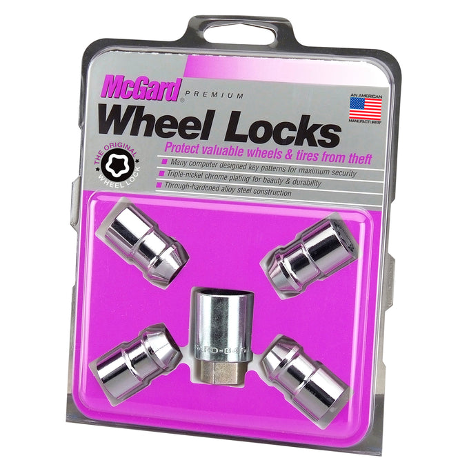 4-Pack Cone Seat Exposed Wheel Lock Nuts <br> 7/16-20 Thread, 3/4 & 13/16in Dual Hex x 1.46in L