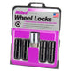 4-pack Cone Seat Exposed Style Wheel Locks <br> 9/16-18 Thread, 7/8in Hex x 2.50in L