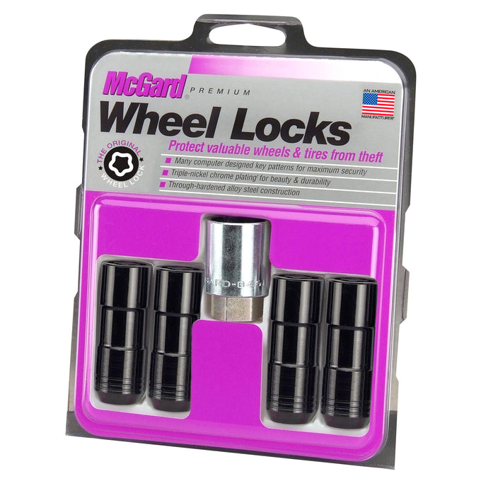 4-pack Cone Seat Exposed Style Wheel Locks <br> 9/16-18 Thread, 7/8in Hex x 2.50in L