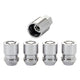 4-Pack Cone Seat Exposed Wheel Lock Nuts <br> M12 x 1.25 Thread, 19 & 21mm Dual Hex x 1.28in L