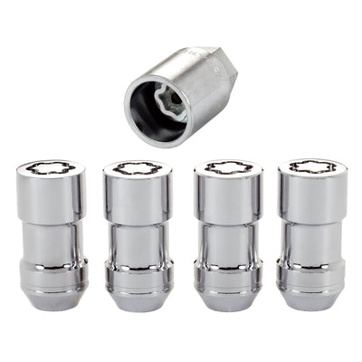 Cone Seat Exposed Style Wheel Locks <br> M12 x 1.75 Thread, 19 & 21mm Dual Hex x 1.815in L