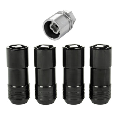 4-pack Cone Seat Exposed Style Wheel Locks <br> M14 x 2.0 Thread, 13/16in Hex x 2.25in L