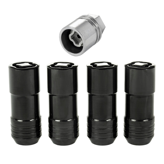 4-pack Cone Seat Exposed Style Wheel Locks <br> M14 x 2.0 Thread, 13/16in Hex x 2.25in L
