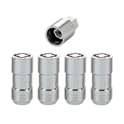 4-Pack Cone Seat Exposed Wheel Lock Nuts <br> M14 x 1.5 Thread, 21 & 22mm Dual Hex x 1.965in L