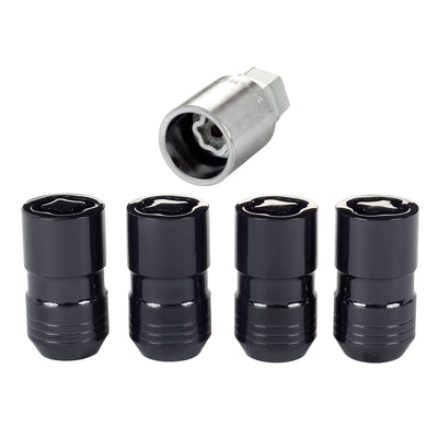 Cone Seat Exposed Style Wheel Locks <br> M14 x 1.5 Thread, 21 & 22mm Dual Hex x 1.639in L